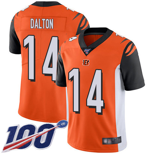 Cincinnati Bengals Limited Orange Men Andy Dalton Alternate Jersey NFL Footballl #14 100th Season Vapor Untouchable->cincinnati bengals->NFL Jersey